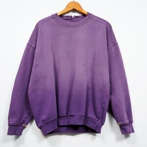 Vintage 90s GAP Purple Sun Faded Distressed Boxy Crewneck Sweatshirt USA Made